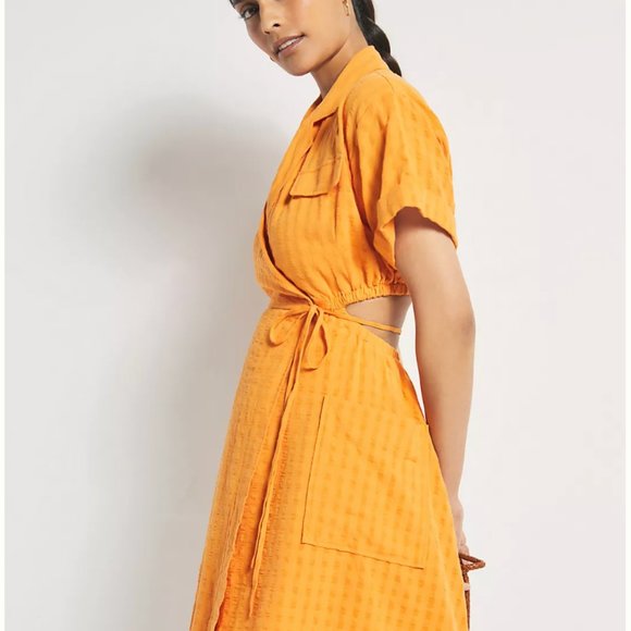 ANTHROPOLOGIE V-Neck Wrap Mini Dress - Picture 2 of 5